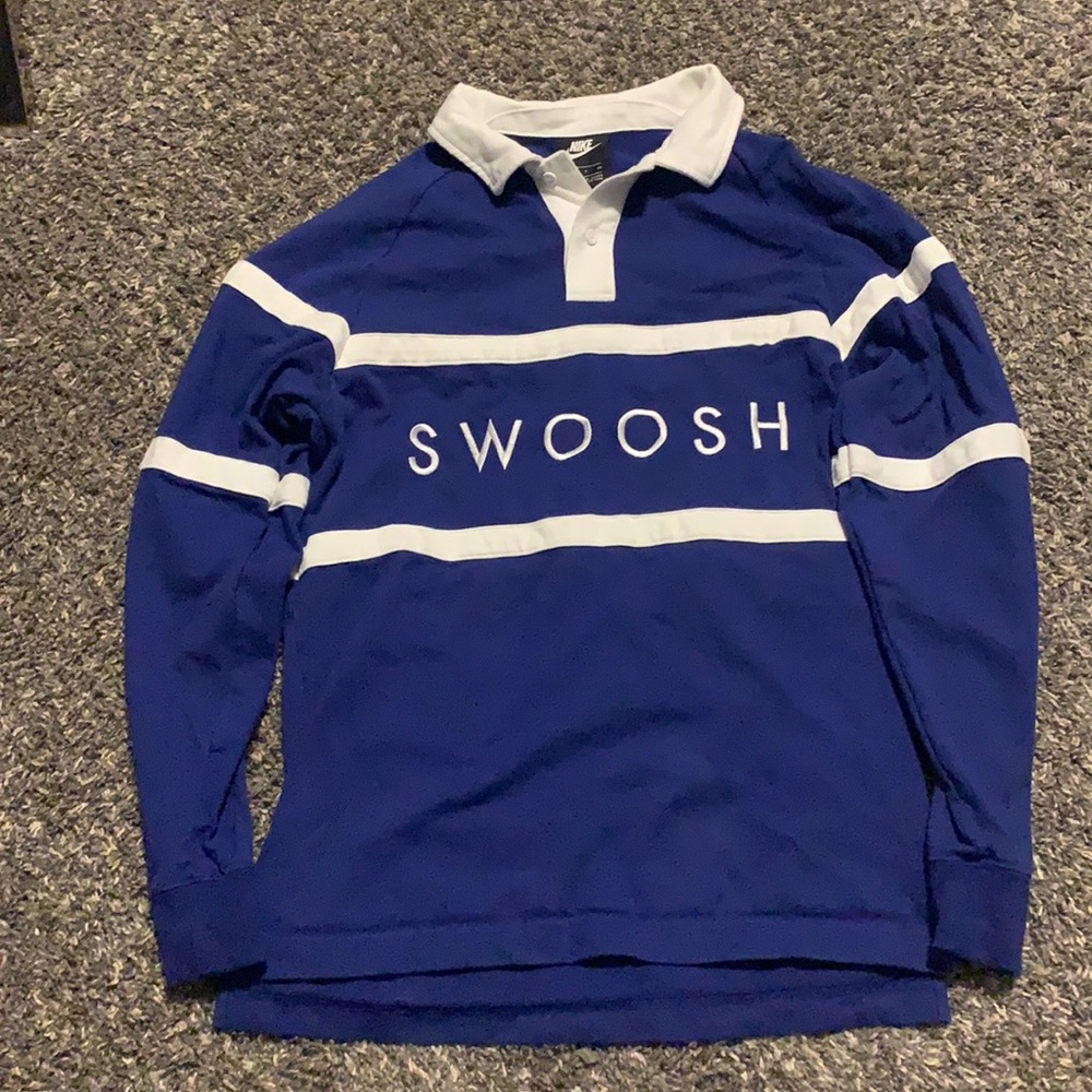 MENS Small Blue/White Collard Nike Sweatshirt